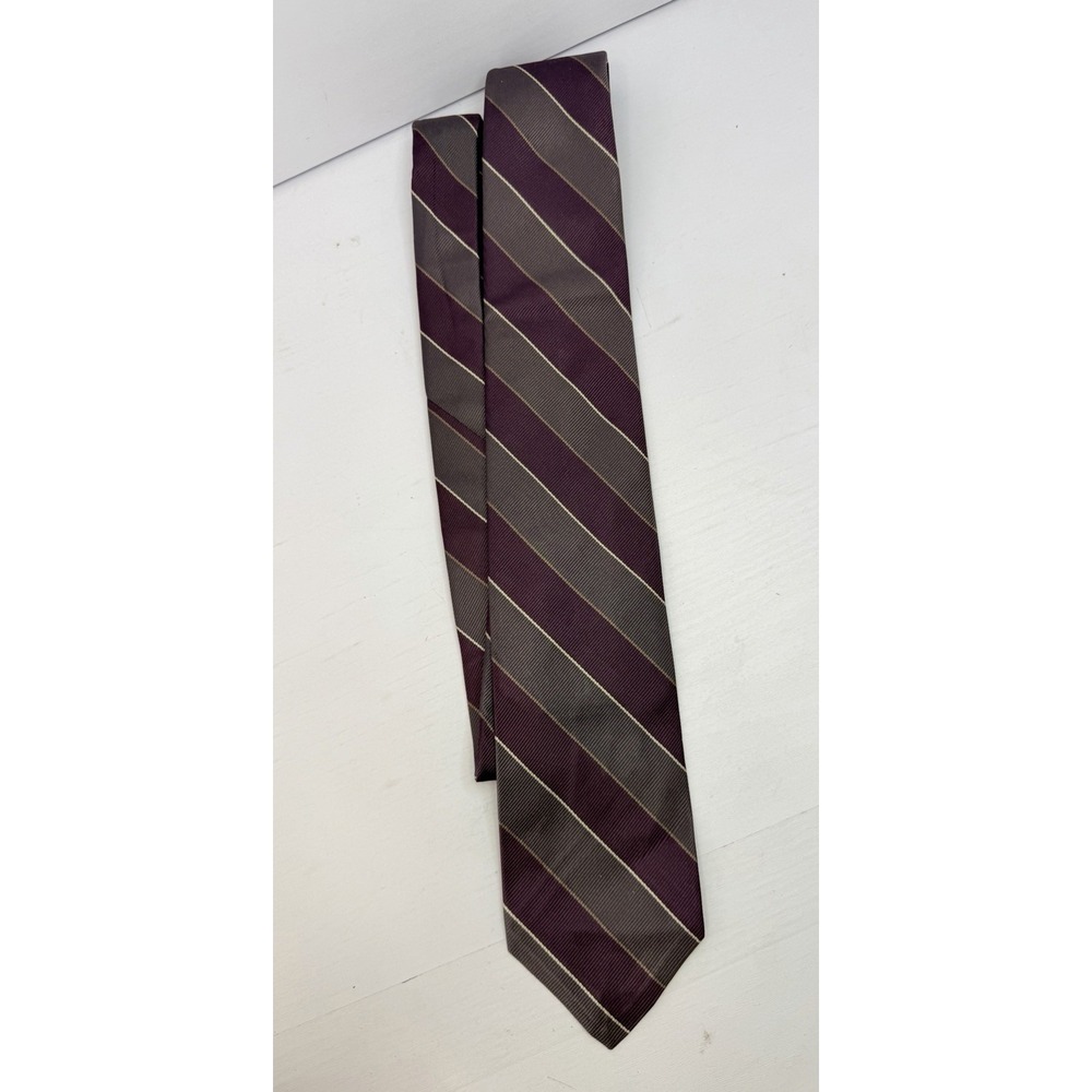 Robert Talbott for H. Gladstone Silk Tie Striped Purple Gray Hand Sewn Mens